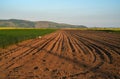 Plowed land, ready for planting seeds, in the west of Romania, Europe.