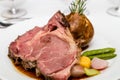 Prime Rib with Potato and Vegetables Royalty Free Stock Photo