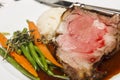 Prime Rib with Vegetables and Potatoes Royalty Free Stock Photo