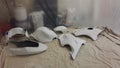 Primed motorcycle parts