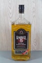 Primelin Ã¢â¬â France, February 13, 2020 : Bottle of Label 5 whisky