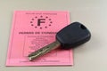 Primelin Ã¢â¬â France, January 20, 2017 : French driving licence and car key