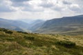 Primeval beech forests of carpathian mountains. Beautiful late summer landscape in afternoon