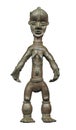 Primitive African female figure isolated