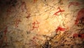 Primitive ancient art on a cave wall