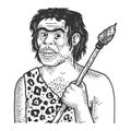 Primitive caveman sketch vector illustration