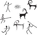 Primitive figures looks like cave painting