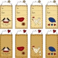 Primitive Folk Art Birds Gift Tag Set