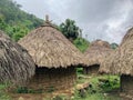 Primitive Jungle Village and Huts Royalty Free Stock Photo