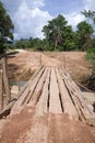 Primitive Log Bridge On Dirt Road Royalty Free Stock Photo