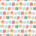 Primitive seamless pattern with freehand squares. Autumn simple texture for kids fabric, textile, birthday card