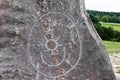 Primitive stone inscription of Sun, Moon and Venus