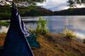 Primitive Tarp Teepee Shelter Campsite in the Adirondack Mountains During Near Peak Fall Leaf Foliage