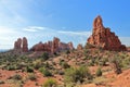 Arches National Park, Windows Section Rock Formations in Morning Light, Southwest Desert, Utah, USA Royalty Free Stock Photo