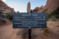 Primitive Trail Warning Sign In Arches