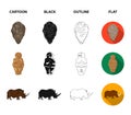 Primitive, woman, man, cattle .Stone age set collection icons in cartoon,black,outline,flat style vector symbol stock Royalty Free Stock Photo