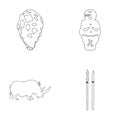 Primitive, woman, man, cattle .Stone age set collection icons in outline style vector symbol stock illustration web.