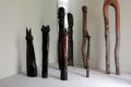 Primitive wood carvings.