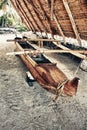 Primitive wooden boat