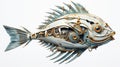 Primitivism Sea Fish: Half-mechanical Half-fish Illustration With Surrealistic Lighting