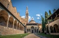 The cloister of Basilica di Santa Croce in Florence Royalty Free Stock Photo