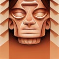 Primordial mysticism. enigmatic Mayan totem. Fictional image in ancient ethnic style. AI-generated