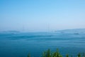 Primorsky Krai, the sea. Russian bridge, strait Bosphorus-East. Royalty Free Stock Photo