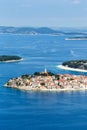 Primosten town on a peninsula vacation in the Mediterranean Sea portrait format in PrimoÃÂ¡ten, Croatia