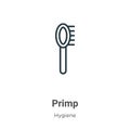 Primp outline vector icon. Thin line black primp icon, flat vector simple element illustration from editable hygiene concept