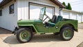 Prince Albert, Saskatchewan - July 25, 2022: Restored Vintage Willys CJ2A Jeep.