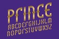 Prince alphabet. Gaming stylized font. Isolated english alphabet