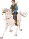 Prince Charming riding on a horse Royalty Free Stock Photo