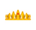 Prince Crown Isolated. Princess gold cap. Vector illustration