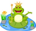 Prince frog cartoon presenting