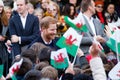 Prince Harry and Meghan Markle visit Cardiff, South Wales, UK. Royalty Free Stock Photo