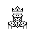 Black line icon for Prince, king and crown Royalty Free Stock Photo