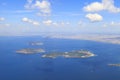 Prince islands from sky heybeliada, burgazada, and kinaliada re