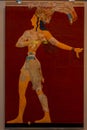 Prince of the Lilies fresco at ruins of Knossos palace in Crete, Royalty Free Stock Photo