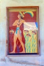 Prince of lilies plaster relief in Knossos palace ruins Royalty Free Stock Photo