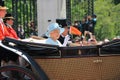 Queen Elizabeth & Royal Family, Buckingham Palace, London June 2017- Trooping the Colour Prince Georges first appearance on Royalty Free Stock Photo