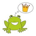 Prince or princess frog dreaming about crown