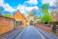 Prince rupert gateway leading to the leicester castle and saint mary de casto church, England