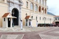 Guards changing near Prince`s Palace of Monaco Royalty Free Stock Photo