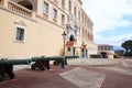 Prince`s Palace of Monaco decorated with cannons Royalty Free Stock Photo