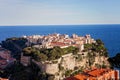 Prince's Palace in Monaco, view from the exotic gardens Royalty Free Stock Photo