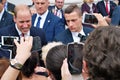 Prince William among the crowds in Warsaw Royalty Free Stock Photo