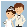 Princely style couple foreground for wedding invitation