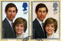 Princes Charles and Lady Diana Spencer Postmarked Postage Stamp