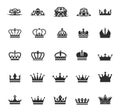 Princes crowns. King queen princess and prince crown icons, heraldic vector drawings royalty power signs