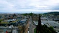 Princes street in Edinburgh - aerial view Royalty Free Stock Photo